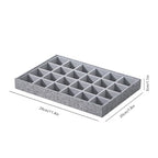 Stackable Jewelry Organizer Tray For Drawers,White Leather Small Earring Storage Tray,Bracelet And Necklace Display Box,Jewelry Ring Display Case (Gray White 24 Grids) - style: Gray White 24 Grids