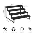YINMIT Wooden Display Riser Stand, Tiered Perfume and Cologne Organizer Stand, 4 Tier Spice Rack Organizer, Rustic Display Shelf for Candles (4 Tier,Black) - color: 4 Tier,Black