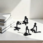 Abstract Thinker Statue, White Minimalist Abstract Sculpture Statue, Modern Art Decoration for Home Office Desk Decoration (Black Style A)