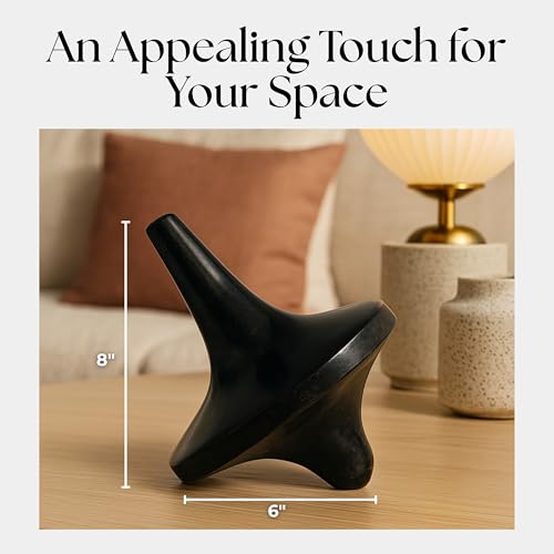 Dressler Alabaster Tops Decorative Object – Stone & Marble Modern Home Decor Accent – Artistic Shelf Styling & Coffee Table Decor for Office & Living Room – 6", Black - size: 8"