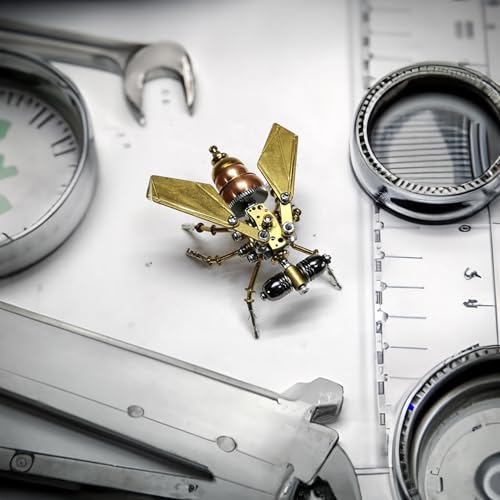 3D Metal Model Kits Puzzle for Adults, Steampunk Electric Mechanical, Assembly DIY Gift Craft Hobby for Men Christmas Decorations Insect Brass Puzzle (Fly) - style: Fly