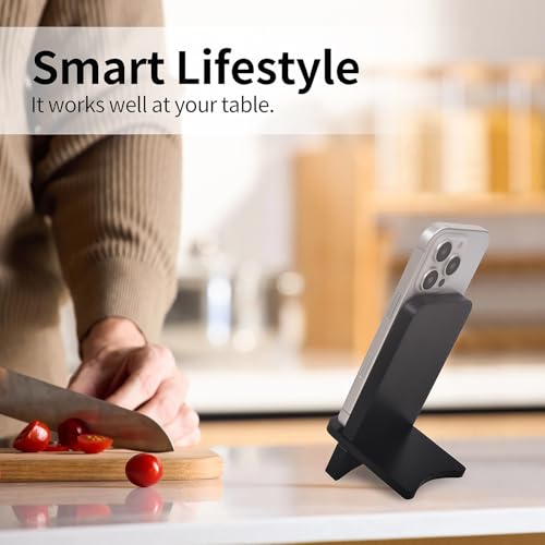 Cell Phone Stands, Desktop Stand, Luxury Nature Wood Simple Phone Stand, Compatible with iPhone & All Cell Phones, Ultra-Stable, Portable & Non-Slip Design, 2 Pieces, Black - color: Black