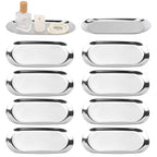 10 Pack 9 Inch Oval Stainless Steel Decorative Tray, Stainless Steel Tea Fruit Tray, 9 inch Silver Oval Trays for Bathroom Vanity, Jewelry, Perfume & Key Organizer (Silver) - size: 10 Pack 9 Inch