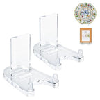 2 Pack Acrylic Easel Display，Plate Stands for Display，Adjustable Clear Display Holder for 7" to 12" Platter, Book, Card, Frame, Picture, Artwork, Plaque - size: Large - 2pack（7“-12”）