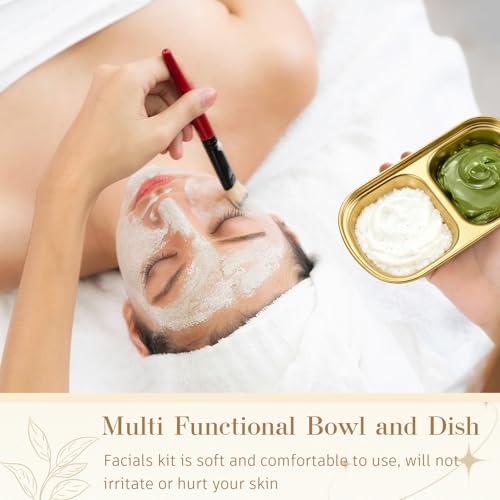 Teenyyou 4 Pcs DIY Esthetician Bowls Face Mask Tray Esthetician Supplies Stainless Steel Compartment Serving Tray Women Skincare Products for Spa Salon Aesthetician Beauty, Nail Art(Gold,Small) - color: Gold, size: Small