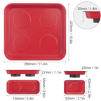 8 PCS Magnetic Trays, Include 2 PCS 11.4 X10.6Inch & 3 PCS 6 X 2.5 Inch & 3 PCS 3.6 X 2.5 Inch, Magnet Tool Tray, Magnetic Parts Tray, Red, by GENHAKON - size: 8 PCS Rectangle Red