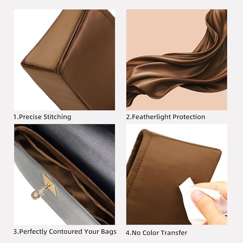 DGAZ Silk Purse Organizer Insert Fits Hermes Kelly Elan Bags，Silky Smooth Bag Organizer，Luxury Handbag & Tote Shaper(Gold) - color: Gold