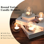 PINIWON Set of 12 Clear Glass Tealight Candle Holder, 2.6'' H x 3.1'' W, Round Votive Candle Holders Bulk, Small Bowl Candle Holder for Wedding Table Centerpiece Home Decor - size: Medium