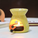 Purple Ceramic Essential Oil Burner Tealight Candle Holder Decorative Aroma Diffuser - color: Purple