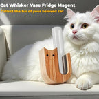 2Pcs Cute mini Glass Tube Flower Vase Magnets - Cat Whisker Holder,Tiny vase Fridge Magnets,Wooden Magnetic Cute Flower Vase,Suitable for Fresh Flowers,Herbs and Various Green Plants