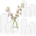 Glass Bud Vases Set of 9 - Clear Flower Vases for Centerpieces, Small Glass Vase Modern Bud Vase for Wedding Party Dining Table Centerpieces, Living Room Decorative, Home Decor - size: 9 Pcs Mixed Sizes (4, 5, 6.7 Inch)