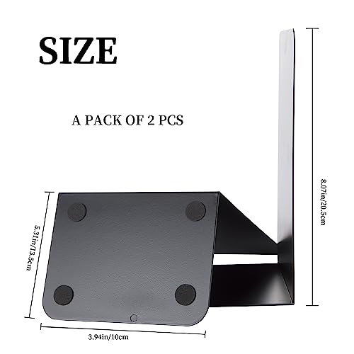 Metal Book Ends Bookend for Shelves Book Holder - color: Black