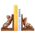 Book Ends for Shelves to Hold Books Heavy Duty,Decorative Bookend for Bookshelf Décor,Cute Animal Cat Book Stopper Cat Statues for Home, Office Desk Decoration,1pair