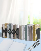 MSDADA Adjustable Bookends, Bookends for Heavy Book, Expandable Book Organizer for Office, School, Libraries, Extends up to 19 inches (Black) - color: Black
