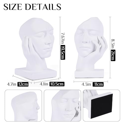 Unique Bookends for Shelves,Philosopher Book Ends Thinker Statue, Heavy Duty Book Shelves Decor, Modern Creative Office Company Bookends Ornament Decorations - color: White