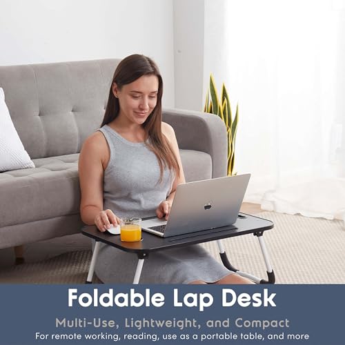 Laptop Bed Tray Table, Adjustable Laptop Stand, Portable Lap Desks with Foldable Legs, Reading Desk for Sofa Couch Floor - Large - size: Large