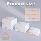Buffet Risers, Food Display Risers for Party, White Acrylic Risers Display Stand for Buffet Table, Catering Displays for Dessert, Cube Box Nesting Riser with Hollow Bottoms (6"x7"x8" 3PCS) - color: 6"x7"x8" 3PCS White