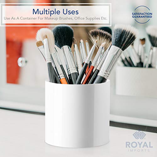 Royal Imports Flower Acrylic Vases Cylinders - Decorative Centerpiece Display for Home or Wedding - Non Breakable Plastic, 5" - White - size: 5"x5"