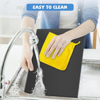 Mymonfif Tempered Glass Cutting Board for Kitchen, Black Glass Board for Countertop, Heat Resistant, with Non-Slip Feet, 12x16" 1Pcs - color: 1Pcs Black
