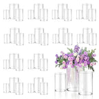 36pcs Glass Vase Cylinder for Centerpieces Small Flower Glass Clear Home Decor Centerpiece Table Flower Vase Decorations for Wedding＆Holiday 4,4.7,6Inch Tall - size: 36Pack-4+4.7+6Inches