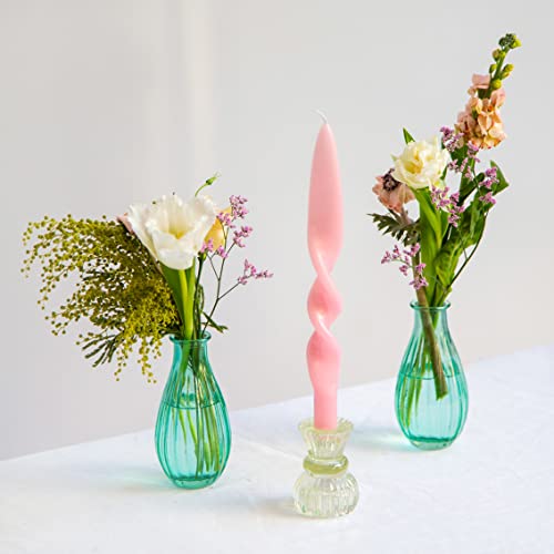 Talking Tables Small Light Green Glass Candle Holder for Candlesticks or Tea Lights | Decorative Easter Table Decorations, One Size, (Boho-GRN-SMLCNDLHOLD) - color: Light Green, size: Small