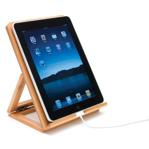 Lipper International 1886 Bamboo Wood Folding Stand for iPad, Samsung, Nexus, Nintendo Switch, and Other Tablets