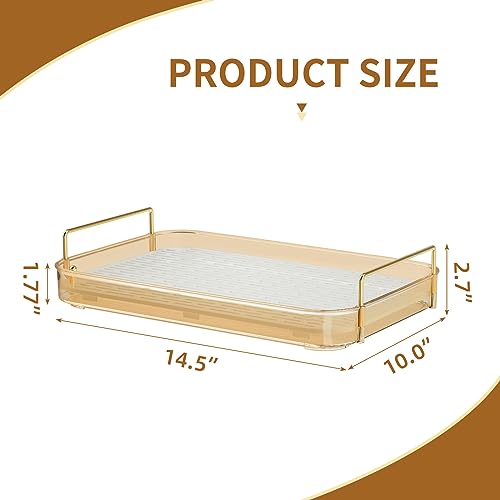 Seoneiro Whiskey Tray, Glass Cup Rack, Mug Holder, Coffee Cup Organizer, Bathroom Countertop with Drain Board Wine Glass Decorative Organizer, Food Tray, Kitchen Spice Rack - color: Amber-1
