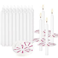 100 White Odorless Taper Candles - Handheld with Drip Protection, 5 Inches - Church & Sabbath Religious Candles - color: 100Pack-White-5inch