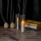 WGVI Hurricane Candle Holder Sleeve, Wide 3", Height 10", Clear Glass Cylinder Candleholder, Chimney Tube, Open Ended Candle Shade, 1 Piece - size: 3"x10"H