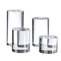 Clear Polished Acrylic Cube Cylinder Round Photo Props, Transparent Solid Acrylic Display Blocks for Photography Boutique Jewelry Cosmetic Crafts Closet Show, 4 Pcs (Transparent Cylinder) - color: Transparent Cylinder