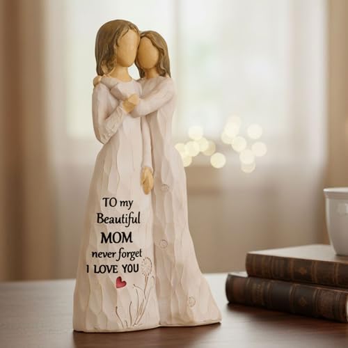 NAN ZAI NAN FANG Mother Daughter Figurine Gifts for Mom from Daughter 5.5" Resin Sculpted Hand-Painted Figure Birthday Mothers Day Thanksgiving for Moms Mother-in-Law - style: Mother and Daughter Embracing