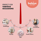 BOLSIUS 30 Count Unscented 10 Inch Red Household Taper Candles - 8 Hours Burn Time - Premium European Quality - Smokeless Dripless Taper Candlestick - Great for Special Occasion, Church, and Everyday - color: Red, size: 30 Count