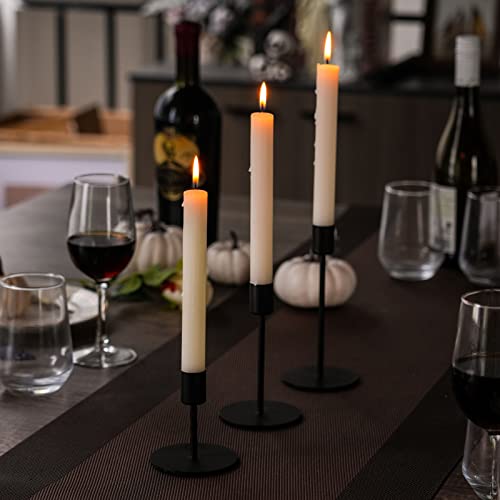 Smtyle Black Candlestick Holders, Set of 3 Metal Taper Candle Holders, Modern Minimalist Matte Candle Stick Holders for Table Centerpieces, Home Decor, Weddings, Vintage Decor - color: Black-p3