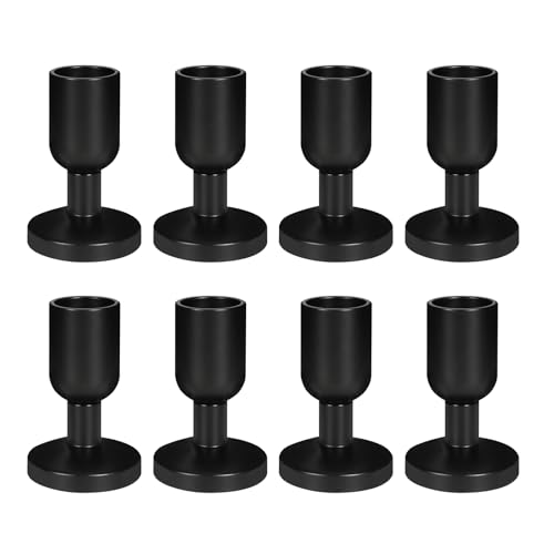 SHOHAYTO Vintage Black Taper Candle Holders Set of 8, Black Candle Stick Holders for Dining Table, Wedding Centerpiece, or Festive Mantel Decor - color: Black