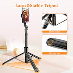 62" Aluminum Alloy Selfie Stick Phone Tripod with Wireless Remote Compatible with iPhone 17 16 15 14 13 pro Xs Max Xr X, Android/Samsung Smartphone Expandable for Travel Selfies Video Recording Vlog - style: Black(61 inch)