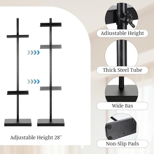 Adjustable Tabletop Stand for Frames, Stand Table Easels for Display Up to 28" H, Metal Picture Frame Holder Stands for Photo Picture Frame Artwork(Black)