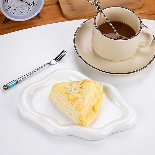 VanEnjoy Ceramic Cute Jewelry Dish, Aesthetic Jewelry Tray Silver finished, Small Trinket Dish, Ring Bowl for Jewelry, Thanksgiving Friend Gift - color: Silver