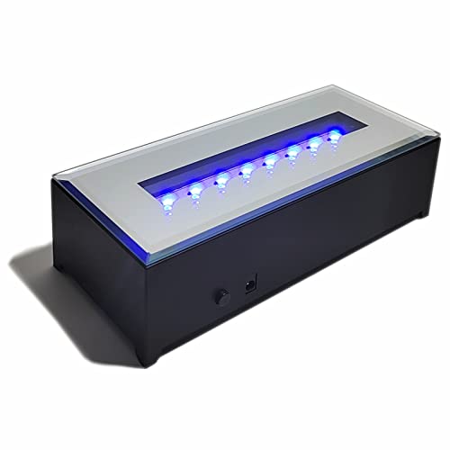 16 LED Light Display Stand Base for 3D Crystal Glass Art,Room Decoration and Holiday Casual Atmosphere Ornament Lamp- 6 Inch Rectangular Illuminated Holder Colorful Lights (black)