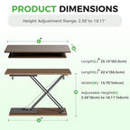 Standing Desk Converter Adjustable Height, 25.16" × 15.75" Height Adjustable Desktop Riser, No Assembly Required, Desktop Workstation for Laptop, Monitor and Office Use (Natural Wood) (Natural)