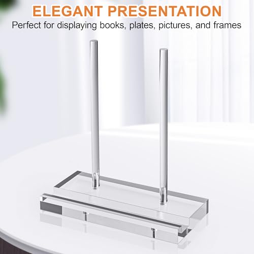 CHEPULA Heavy Acrylic Display Stand, Tabletop Art Display Clear Easel Stand for Books, Plates, Pictures, Frames