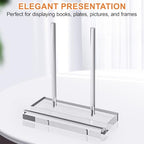 CHEPULA Heavy Acrylic Display Stand, Tabletop Art Display Clear Easel Stand for Books, Plates, Pictures, Frames