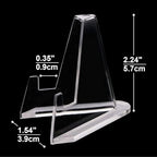 HillSpring 10 Pack 2.2 Inch Clear Small Easel Stand, Acrylic Tabletop Mini Stand, Display Holder for Sports Cards, Challenge Coin, Graded Cards, Name Card, Photo, Sign, Medal, Crystals, Plates