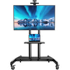 PERLESMITH Mobile TV Stand for 55-90 Inch Flat/Curved Screen TV Max VESA 800x500mm Outdoor TV Cart with Height Adjustable AV Shelf- UL Certificated Rolling Floor TV Stand Holds up to 200Lbs (PSTVMC07) - size: 55-90 Inch
