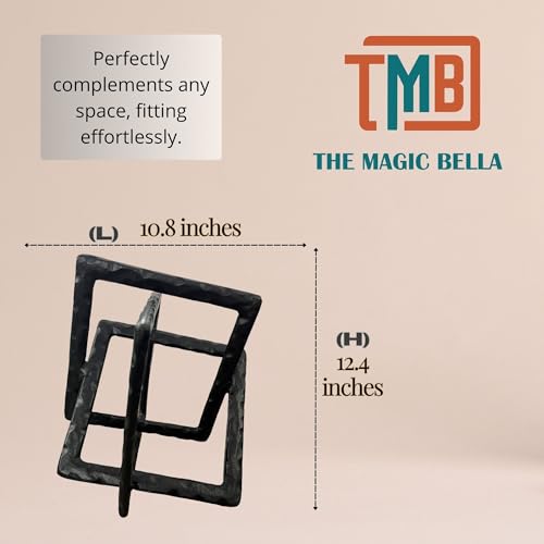 Medium Decorative Aluminum Modern Art Sculpture for Coffee Tables & Consoles Abstract Geometric Design, Black Matt Finish | Collectible Figurines