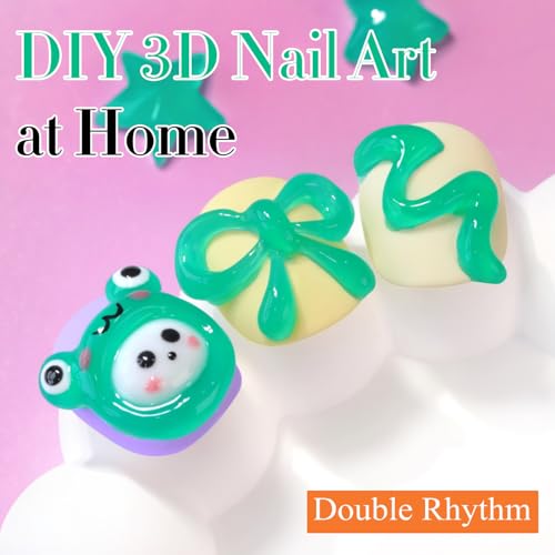 Double Rhythm 0.5 Oz 3D Nail Gel Art Sculpting No Wipe for Designs DIY Nail Art for Drawing, Molding,and Decoration (3D Sculpting Gel Green) - color: Green