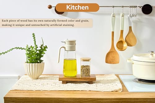 X-Small 8.5" Acacia Wood Riser Pedestal Stand, Farmhouse Bathroom and Kitchen Sink Decor, Decorative Wood Tray for Counter, Soap Dish Holder, Vanity Tray (XS: 8.5" x 4.0" x 1.57") - size: X-Small:8.5"x4.0"