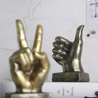 Nice purchase Hand Finger Gesture Desk Statues Fingers Sculpture Creative Home Living Room Cabinet Shelf Decoration (Thumbs-up in Gold) - color: Thumbs-up in Gold