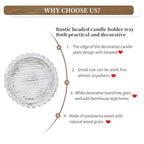 Hanobe Candle Holder for Pillar Candles: Set of 3 Rustic Farmhouse Wooden Candlestick Holders - Whitewashed Candle Stand for Table Centerpieces Fireplace Mantel Home Decor