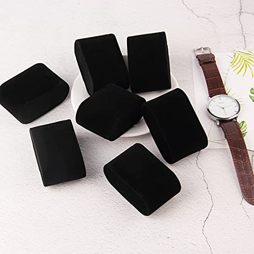 10 Pack Velvet Bracelet,Watch Pillow Jewelry Exhibition (black)