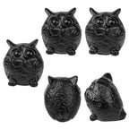 Nupuyai Hand Carved Owl Statue for Home Decor, Natural Black Obsidian Crystal Figurine Stone Sculpture Decoration for Fengshui - style: Owl